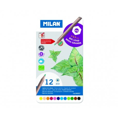 Creion color 12 milan cutie metalica