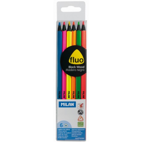 Creion color 6 fluo lemn negru milan MILAN