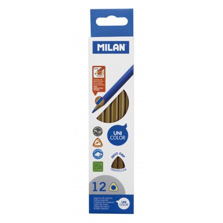 Creion color unicolor set 12 milan maro