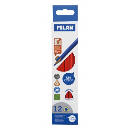 Creion color unicolor set 12 milan rosu
