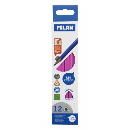 Creion color unicolor set 12 milan roz MILAN