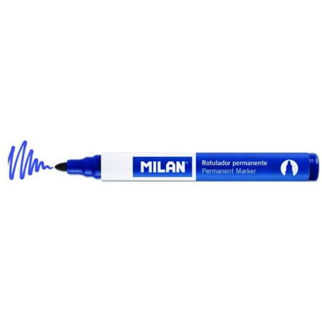 Marker permanent milan varf rotund albastru