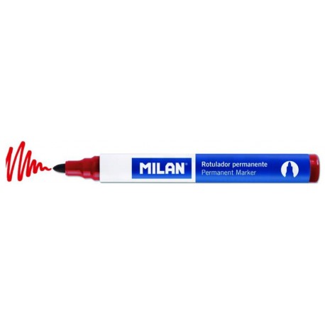 Marker permanent milan varf rotund rosu