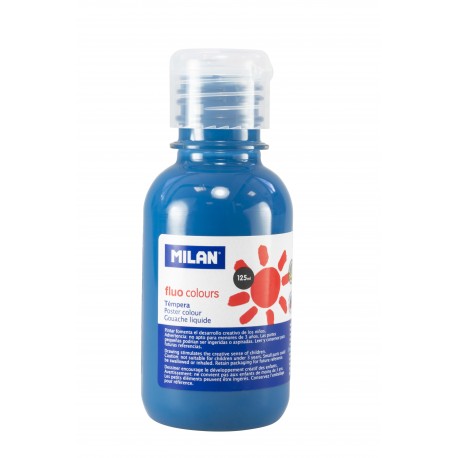 Tempera 125ml/culoare flourescenta albastru 034456