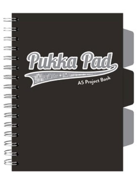 Caiet cu spirala si separatoare Pukka Pad Project Book  format A5  matematica  hartie 80g  3099(BK)-WPC