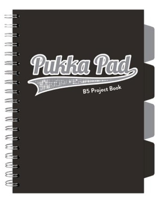 Caiet cu spirala si separatoare Pukka Pad Project Book  format B5  matematica  hartie 80g  3100(BK)-WPC