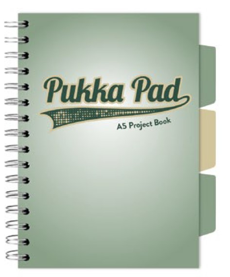 Caiet cu spirala si separatoare Pukka Pad Project Book  format A5  matematica  hartie 80g  3114(SE)-WPC