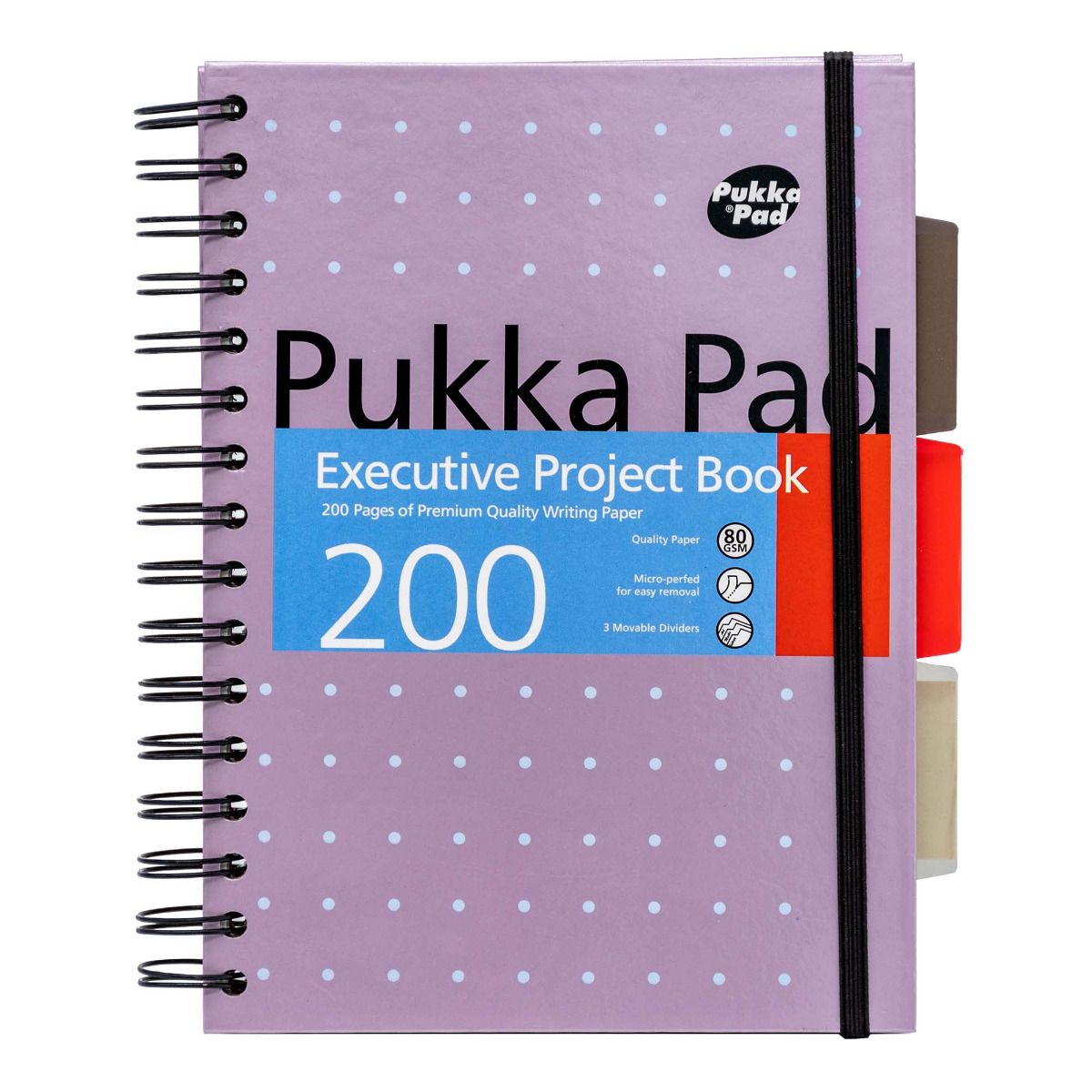 Caiet cu spirala si separatoare Pukka Pads A5 Executive Metallic Project Book  200 pagini  pink 6336-MET(3)