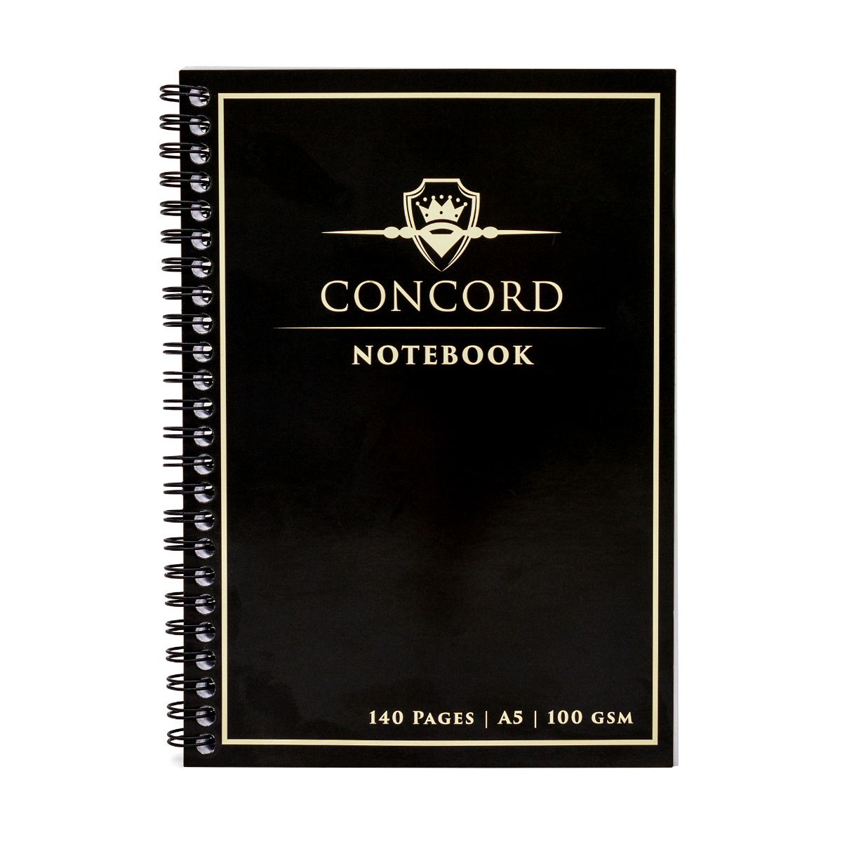 Agenda Pukka Pad Concord A5 cu spirala  140 pagini  hartie Premium 100 gsm  cu microperforatii  negru 8959-CON
