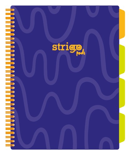 Caiet cu spirala si separatoare  STRIGO PADS Project Book Neon A4  Matematica  PADS009