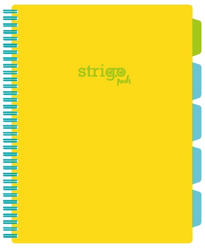 Caiet cu spirala si separatoare  STRIGO PADS Project Book Neon A4  Matematica  PADS011
