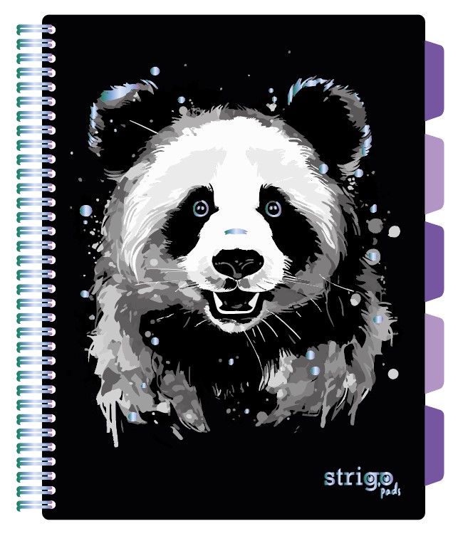 Caiet cu spirala si separatoare  STRIGO PADS Project Book PANDA  A4  Matematica  PADS021