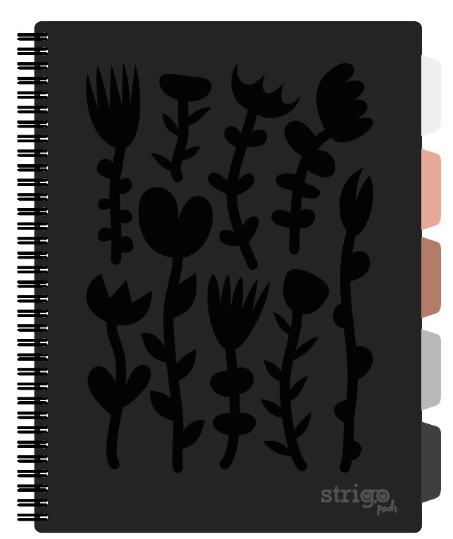 Caiet cu spirala si separatoare  STRIGO PADS Project Book Floral A4  Matematica  PADS042
