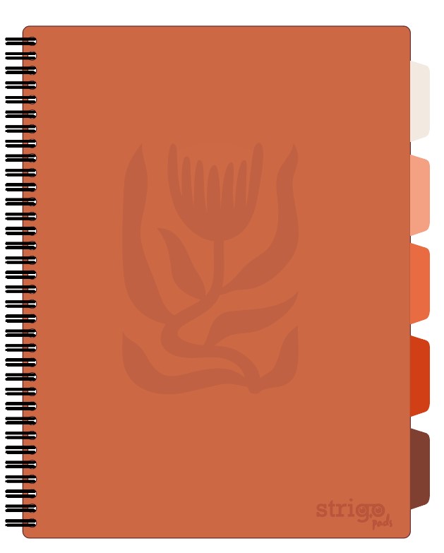 Caiet cu spirala si separatoare  STRIGO PADS Project Book Floral A4  Matematica  PADS043