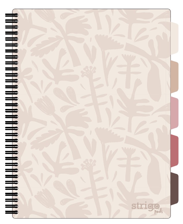 Caiet cu spirala si separatoare  STRIGO PADS Project Book Floral A4  Matematica  PADS044