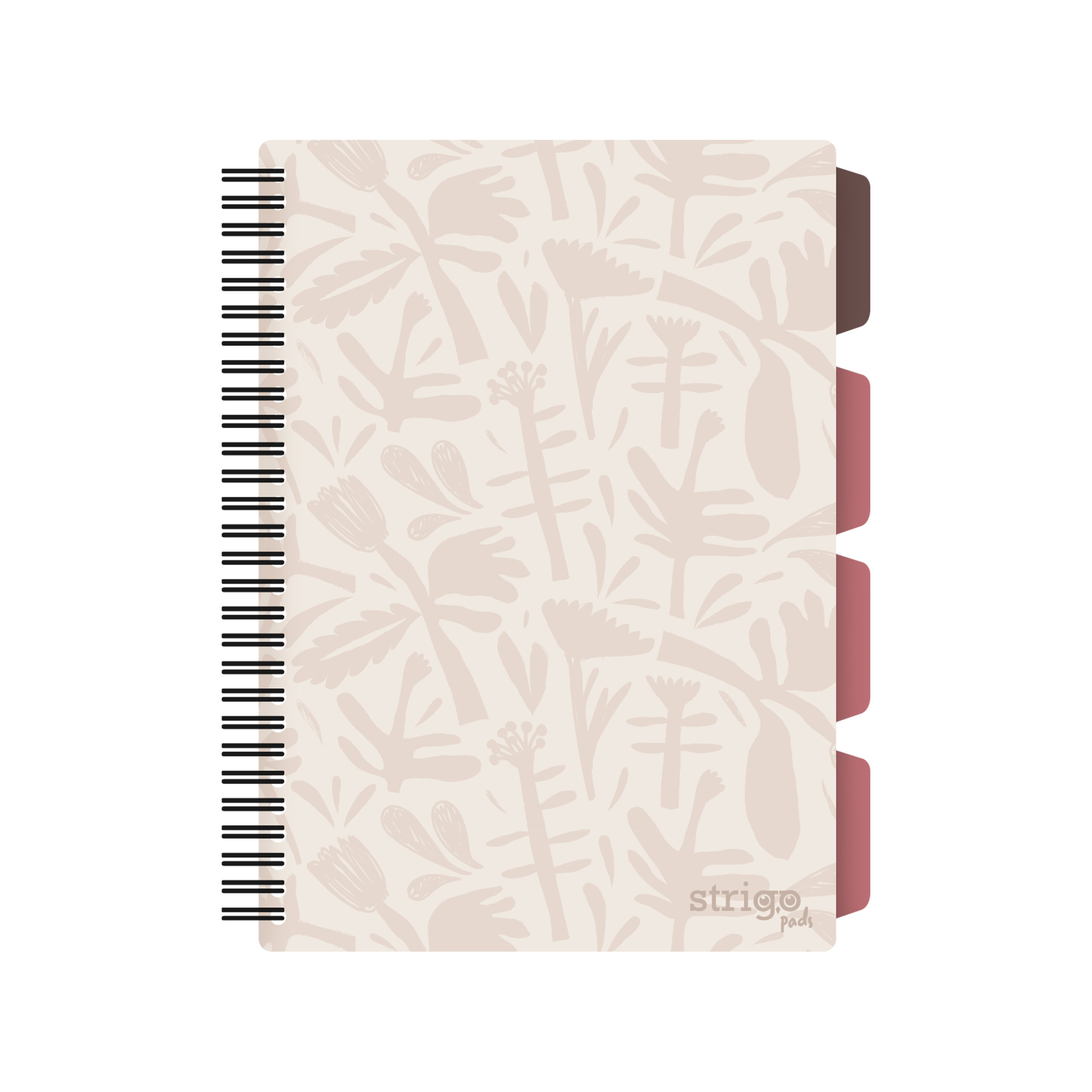 Caiet cu spirala si separatoare  STRIGO PADS Project Book Floral B5  Matematica  PADS047