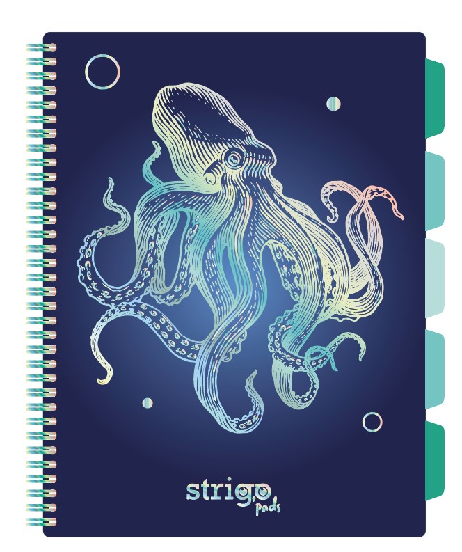 Caiet cu spirala si separatoare  STRIGO PADS Project Book CARACATITA  A4  Matematica  PADS048