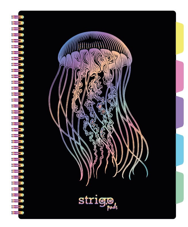 Caiet cu spirala si separatoare  STRIGO PADS Project Book MEDUZA   A4  Matematica  PADS049