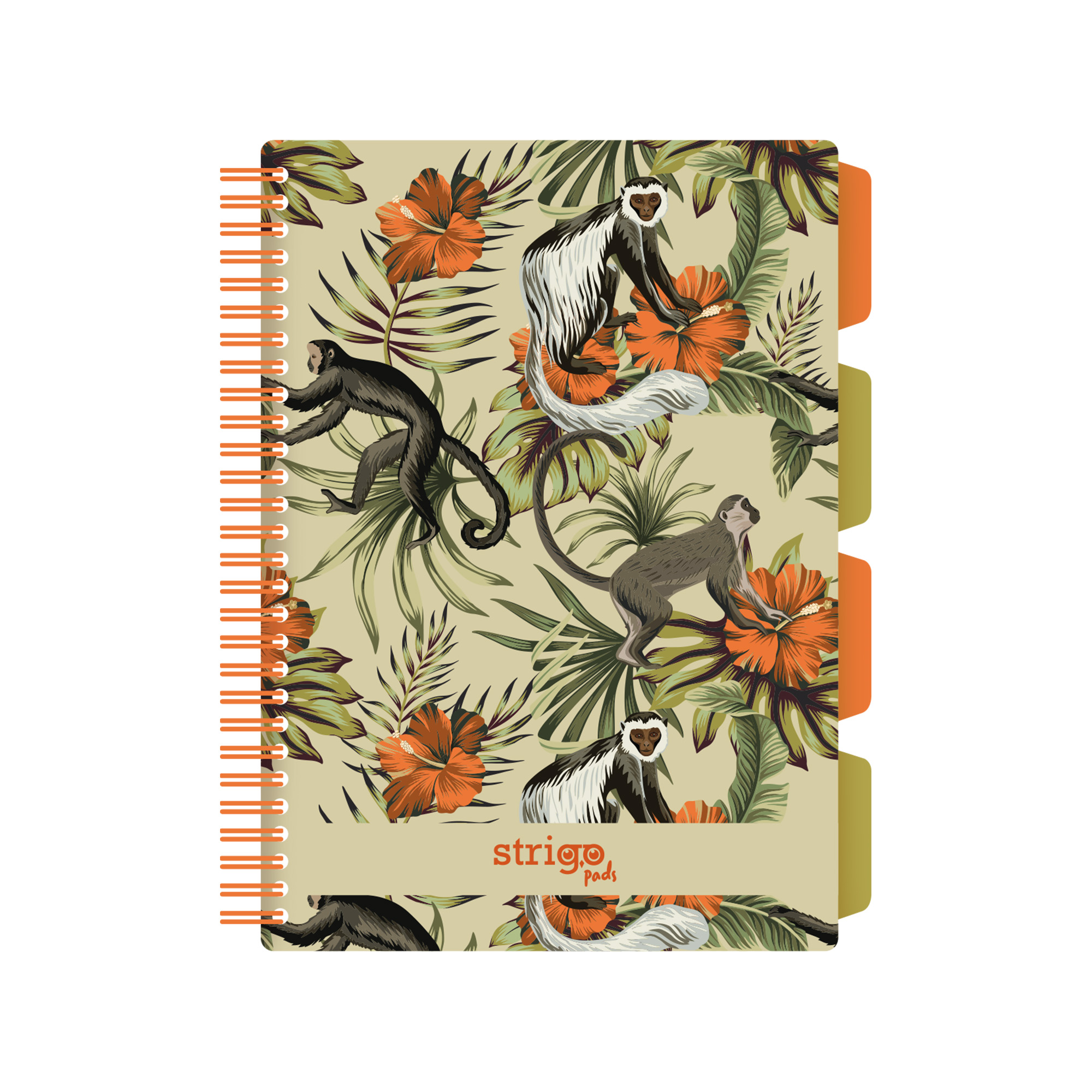 Caiet cu spirala si separatoare  STRIGO PADS Project Book TROPICAL  B5  Matematica  PADS065