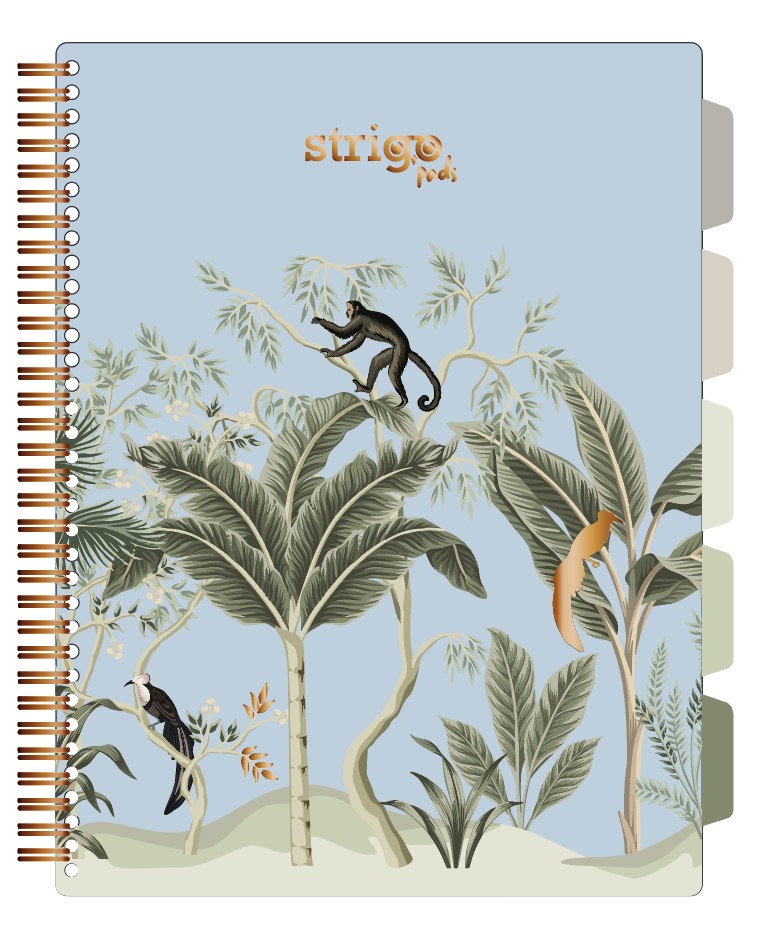 Caiet cu spirala si separatoare  STRIGO PADS Project Book Africa  A4  Matematica  PADS068