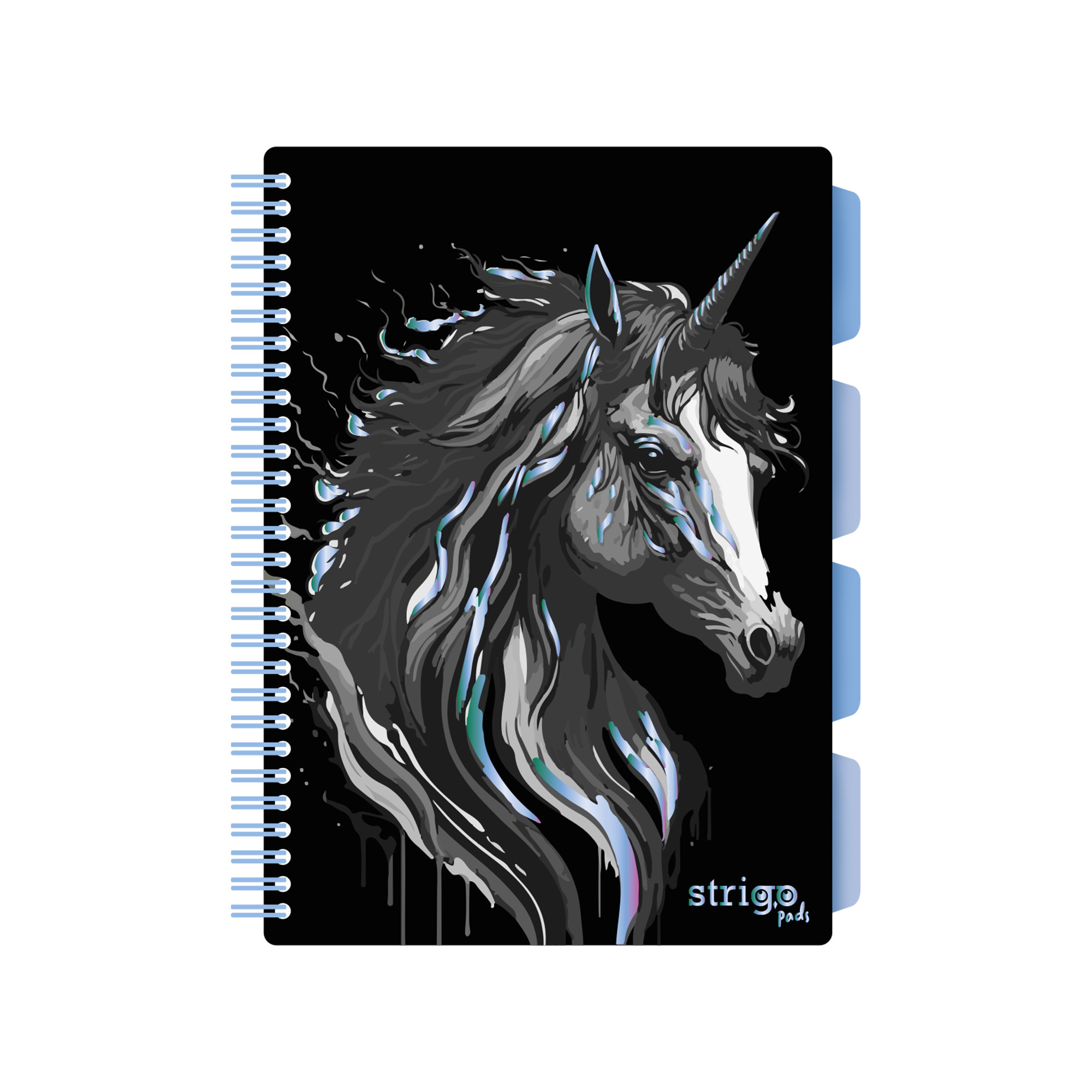 Caiet cu spirala si separatoare  STRIGO PADS Project Book UNICORN  B5  Dictando  PADS094