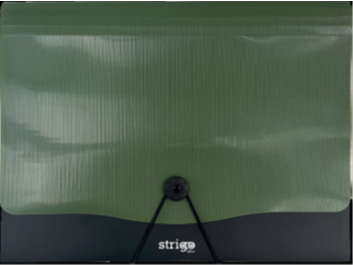 Mapa Strigo PP  A4  13 compartimente  inchidere cu elastic  clips metalic  verde inchis SF053