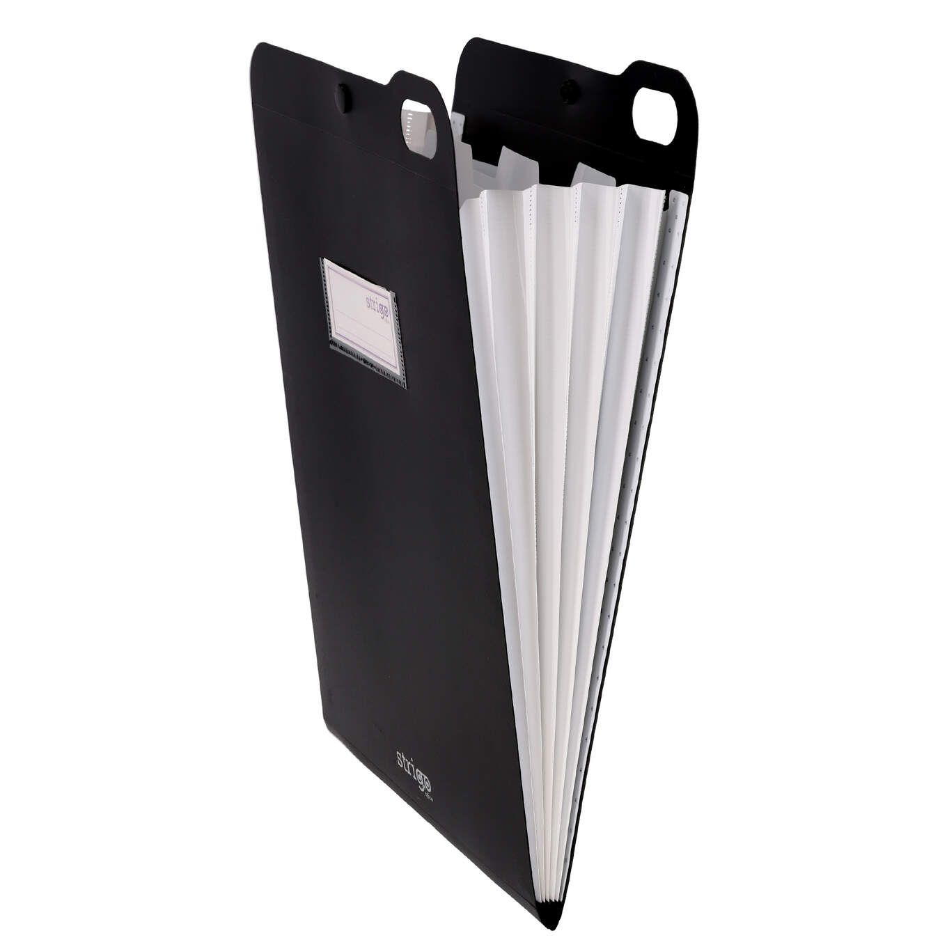 Organizator Strigo  PP  A4  vertical  5 separatoare  inchidere capsa  negru SF071
