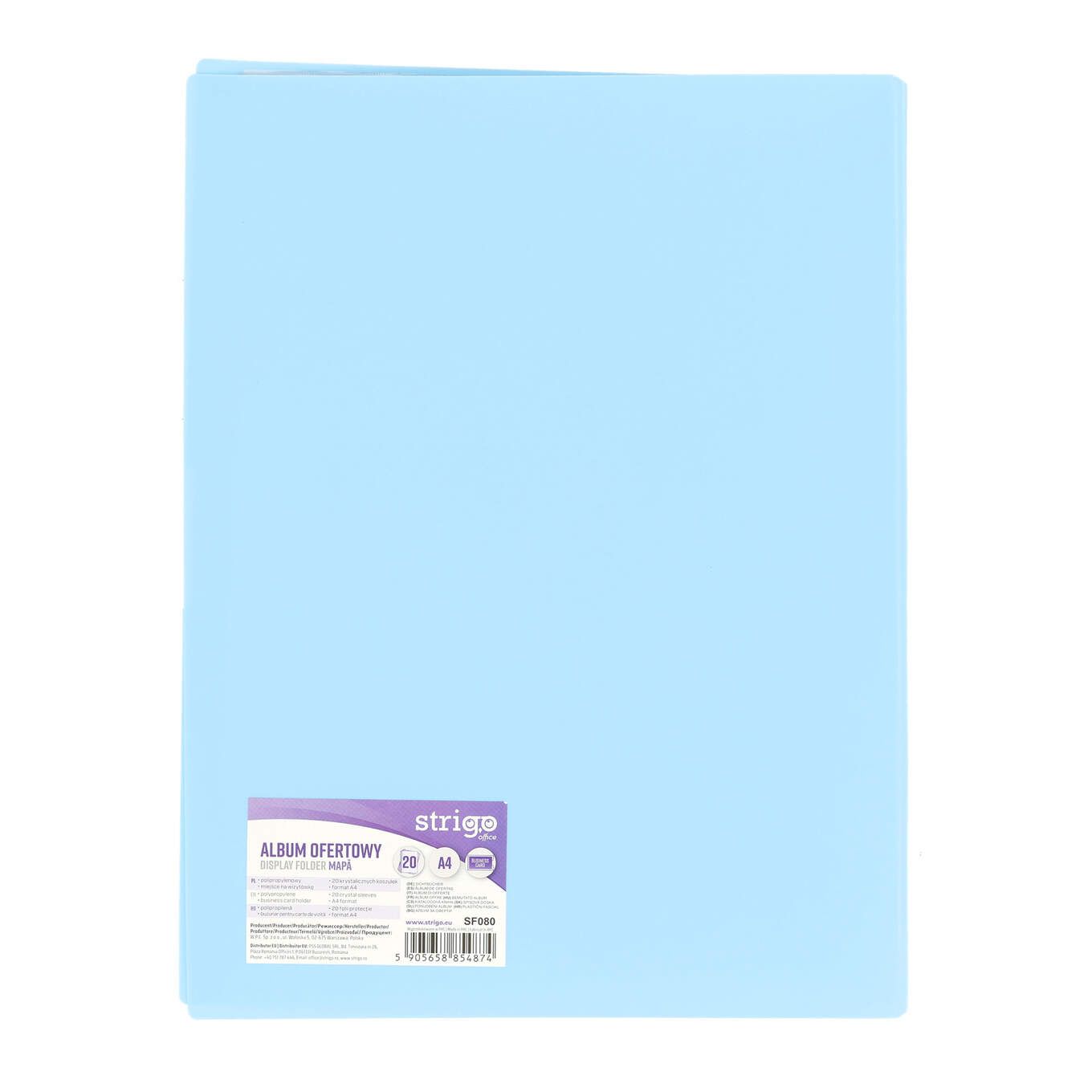 Mapa Strigo  PP  A4  20 folii protectie  albastru SF080