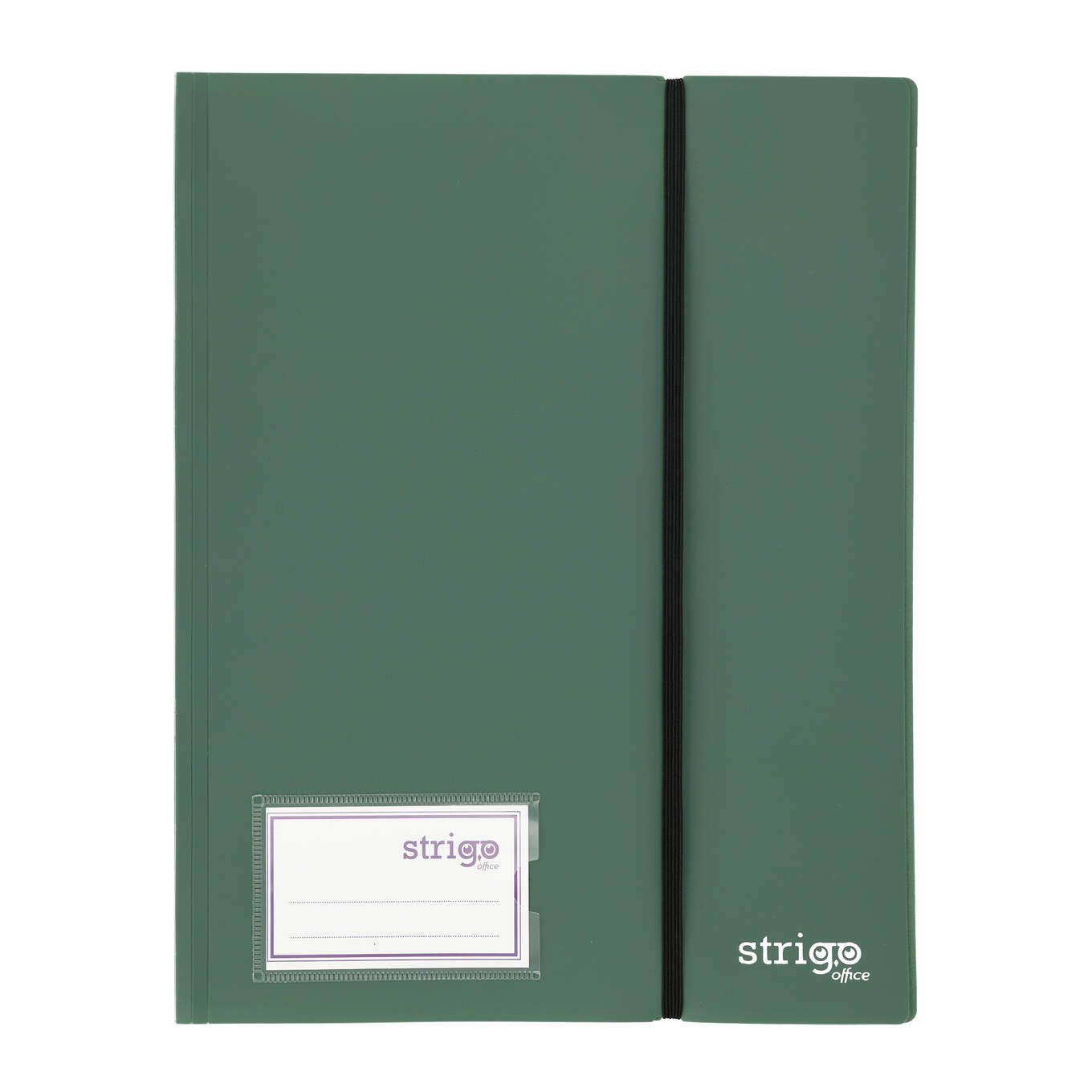 Mapa Strigo  PP  A4  cu elastic  40 folii protectie   verde inchis SF093