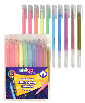 Pixuri cu gel triungiulare  Strigo  10 culori  0.6mm SSC381