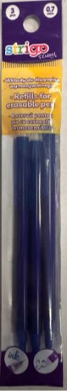 Rezerve Strigo pix cu mecanism  cerneala cu stergere  0.7 mm  albastru  3 buc/set  compatibile SSC400