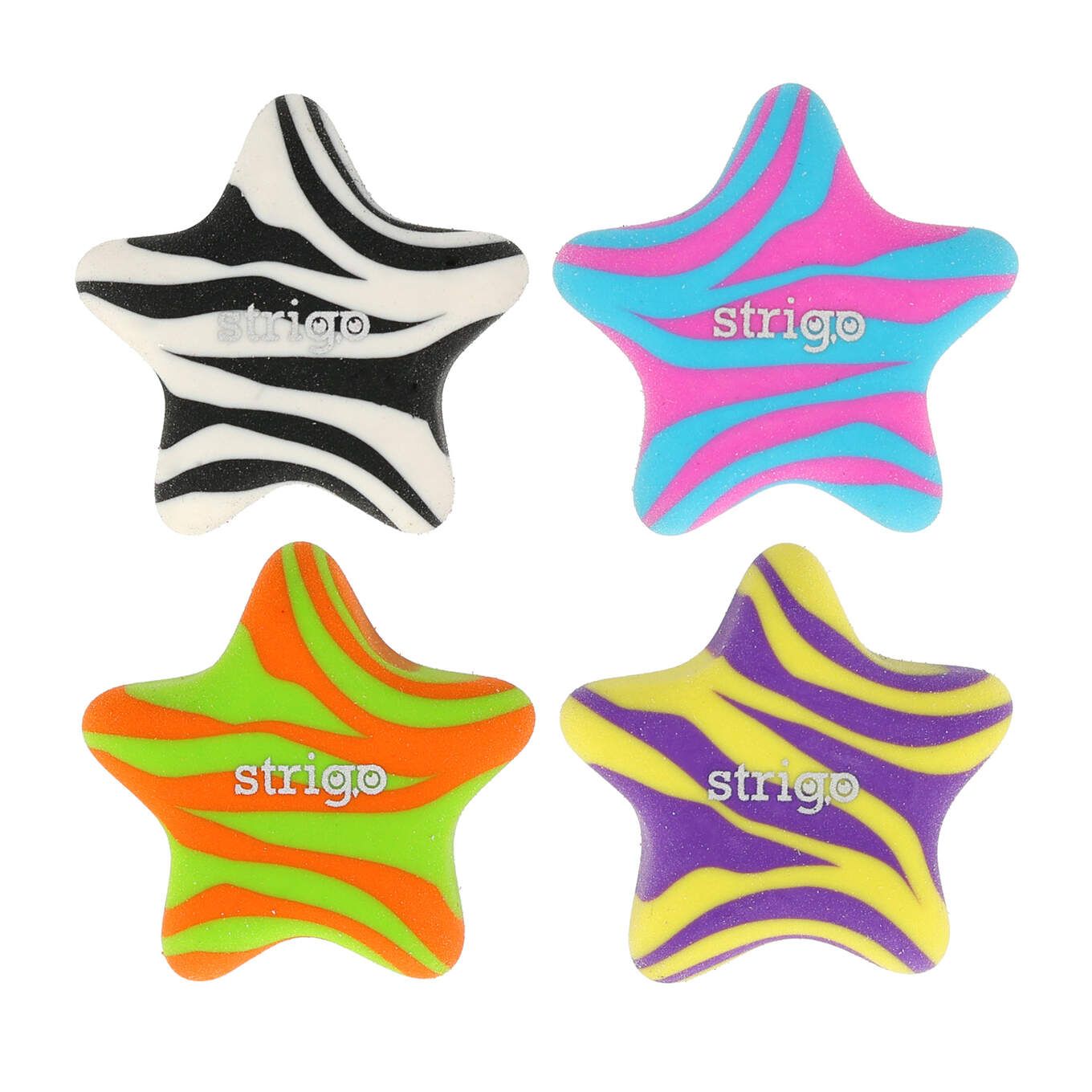 Guma de sters Strigo bicolora  forma stea  4 culori  SSC418