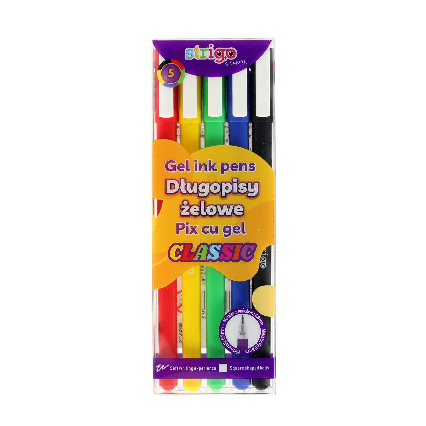 Pix cu gel Strigo Classic  0.8mm  5 culori/set SSC426