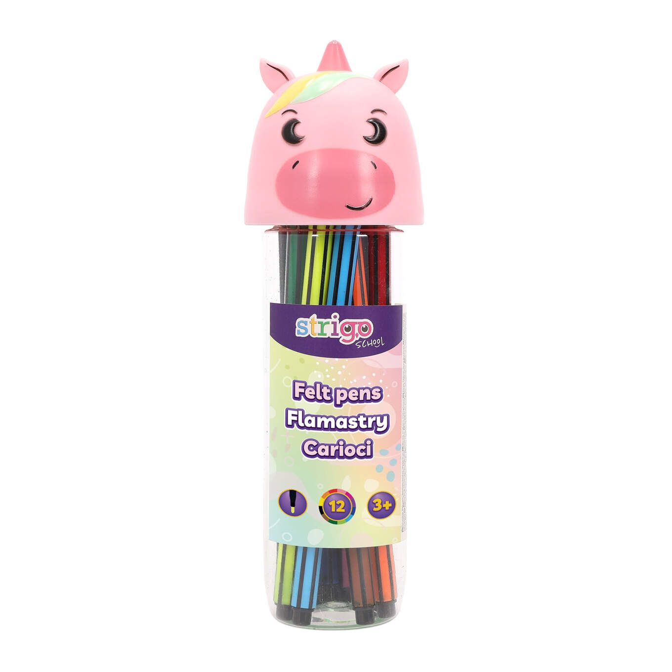 Strigo carioci lavabile 12 culori  cutie Unicorn  SSC480