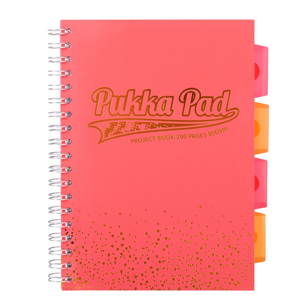 Caiet B5 cu spira si separatoare Pukka Pads PBB  matematica  coral