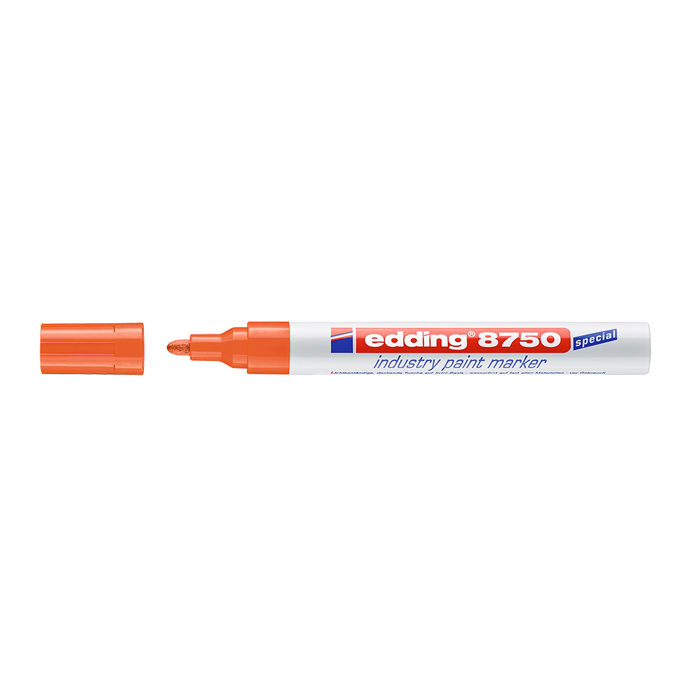 Marker Edding 8750  cu vopsea  corp metalic  varf rotund 2-4mm portocaliu