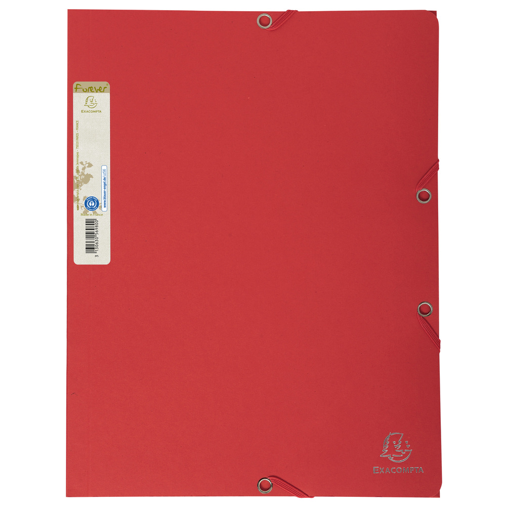 Dosar plic Exacompta Aquarel  A4  carton reciclat  inchidere elastic  rosu