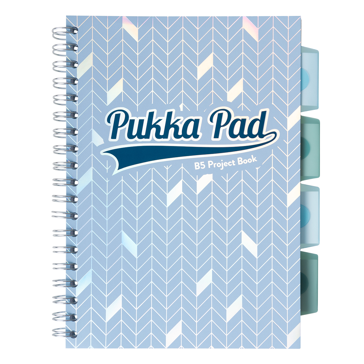 Caiet cu spirala si separatoare Pukka Pad Project Book Glee 200 pag matematica B5 albastru deschis
