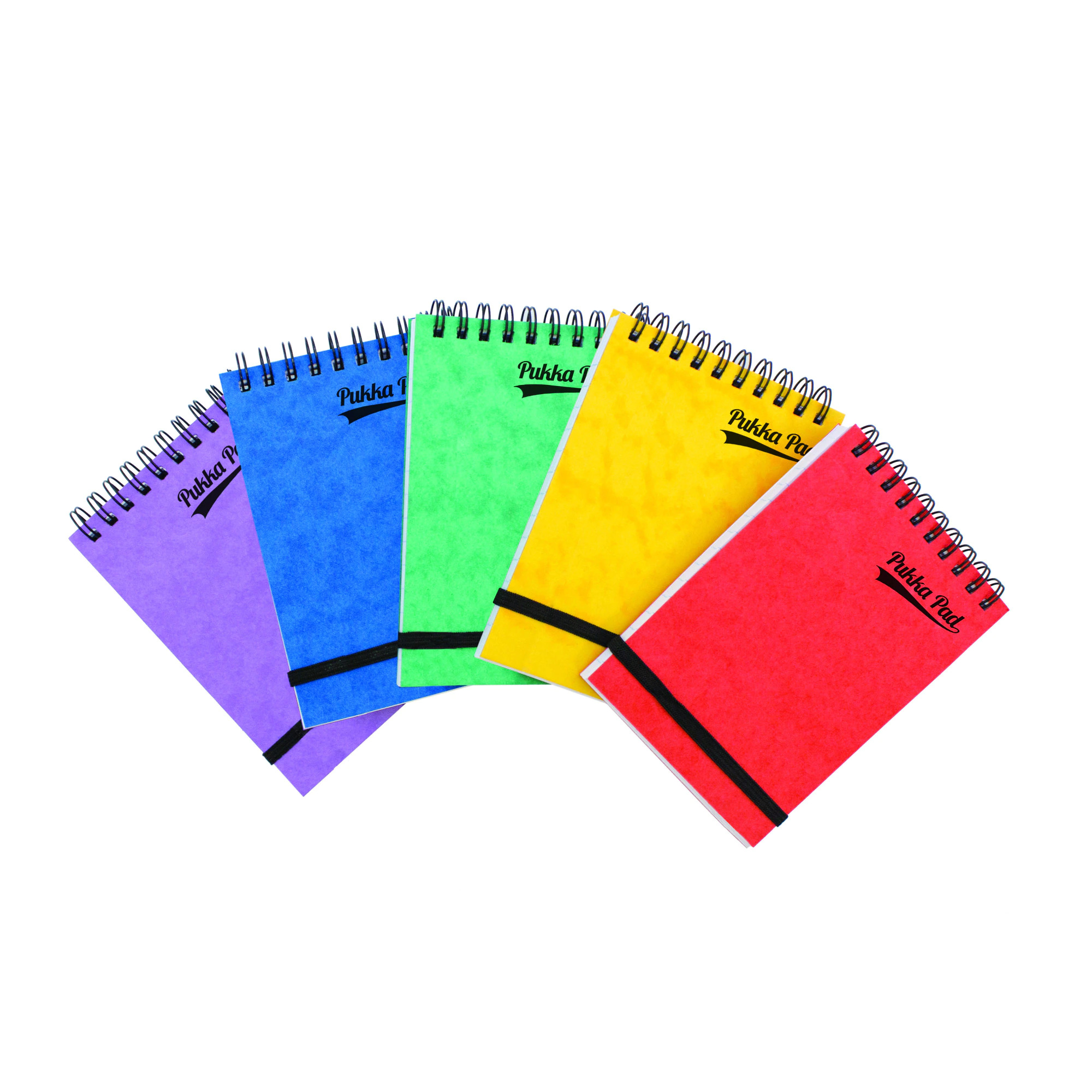 Set 5 caiete cu spirala Pukka Pads Major 202x127mm 300 pag  dictando  coperti cartonate  mix culori