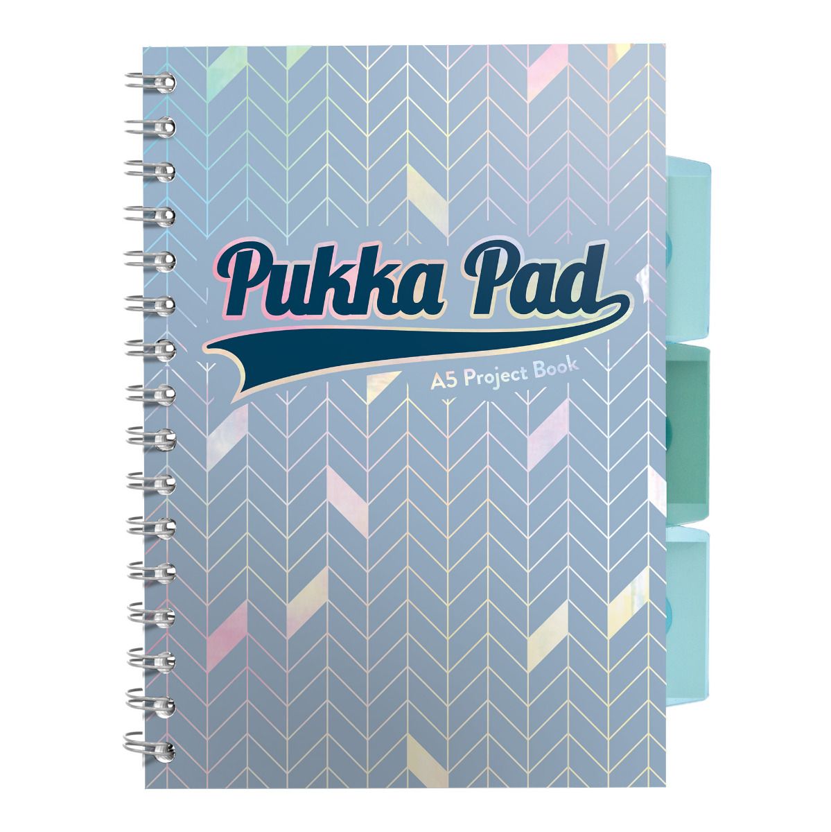 Caiet cu spirala si separatoare pukka pads project book glee 200 pag dictando a5 albastru deschis