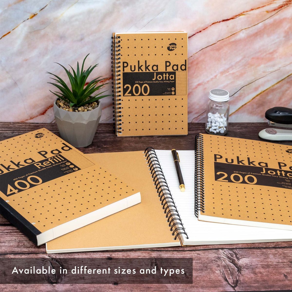 Caiet cu spirala si separatoare Pukka Pads Jotta Kraft Project Book  A4 dictando  200 pag  hartie 80 g  coperti cartonate