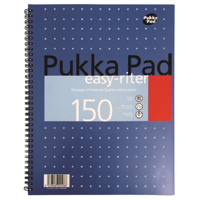 Caiet cu spirala dubla Pukka Pads Easy Writer A4+ 150 pag coperti tari