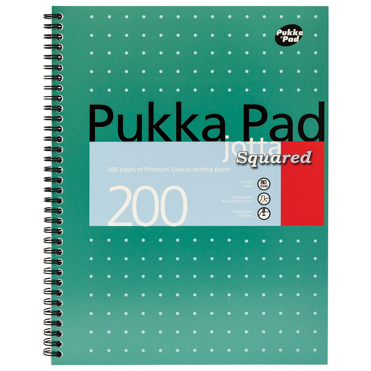 Caiet cu spirala Pukka Pads Metallic Jotta matematica A4  200 pag  hartie 80 g  coperti cartonate