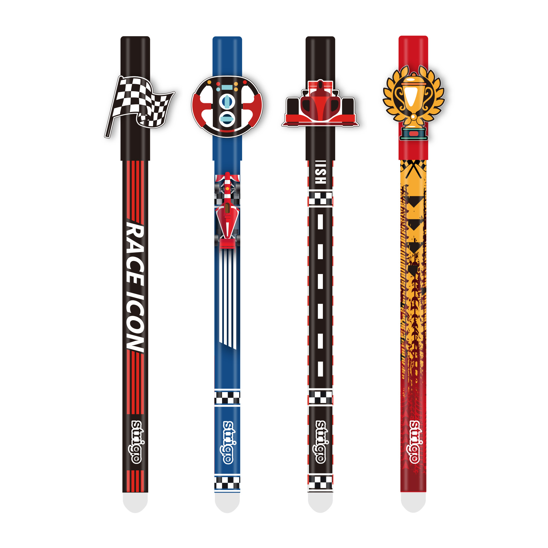Set 4 pixuri strigo cerneala cu stergere race 