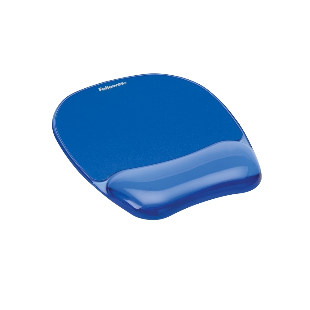 Mouse pad ergonomic cu gel Fellowes Crystal albastru Fellowes imagine 2022 caserolepolistiren.ro