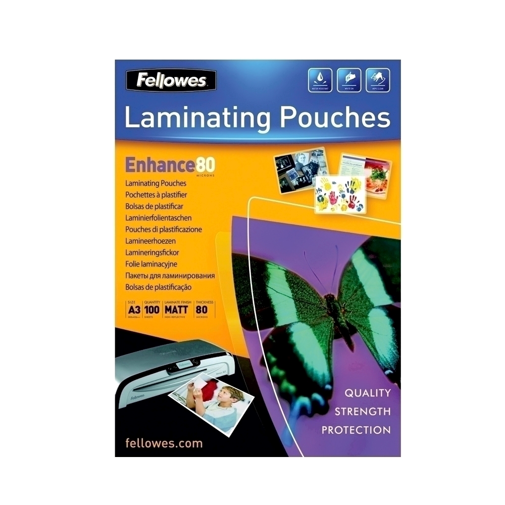 Folie pentru laminare Fellowes  175 microni  A4  100 coli/top