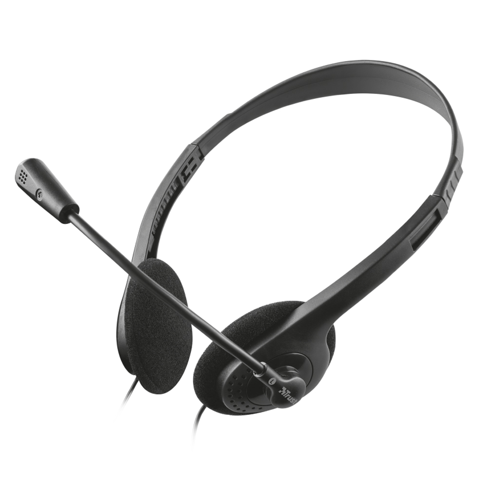 Casti 2x Jack 3.5 microfon ajustabil Trust  negre  rezistente