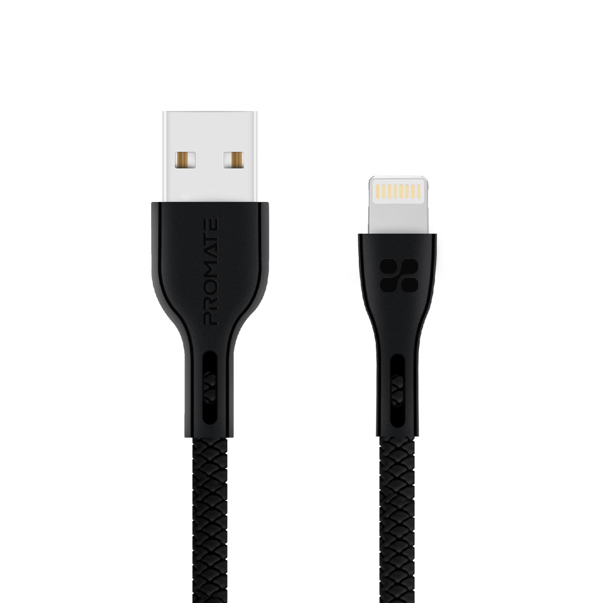 Cablu date Promate Powerbeam-I Lightning USB-A Negru Promate imagine 2022 caserolepolistiren.ro