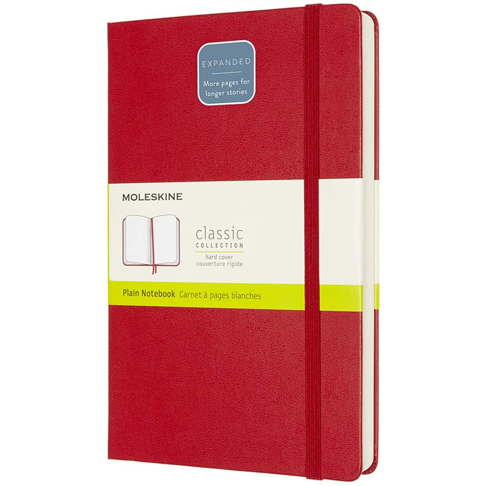 Agenda Moleskine Expanded Large Plain Scarlet Red 21 x 13 cm velina 400 file Moleskine imagine 2022 depozituldepapetarie.ro