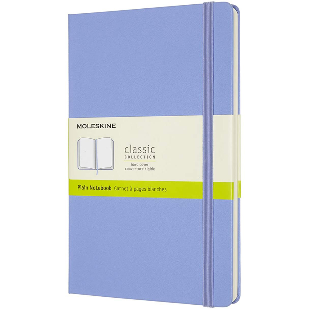 Agenda Moleskine Hydrangea Blue Large Plain Notebook Hard 21 x 13 cm velina 240 file Moleskine imagine 2022 caserolepolistiren.ro